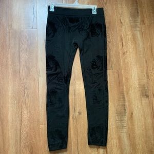 Black Floral Leggings